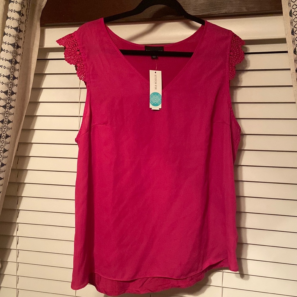 Fortune & Ivy Pink Dress Blouse NWT